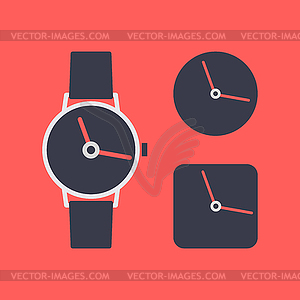 Icon wrist watch,  - vector clipart