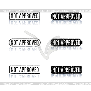 Set of stamps not approved, - vector clipart