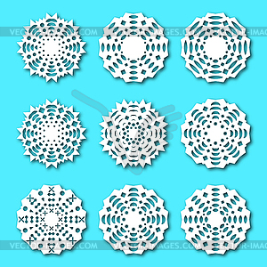 Set paper snowflakes,  - vector EPS clipart