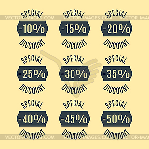 Set of discount labels,  - vector clipart