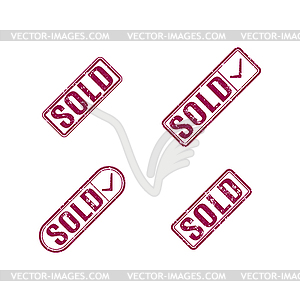 Set of stamps sold,  - vector clipart