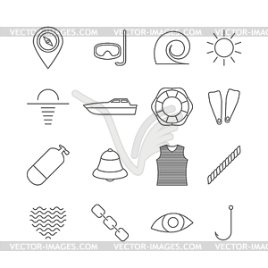 Set of nautical icons,  - vector clip art