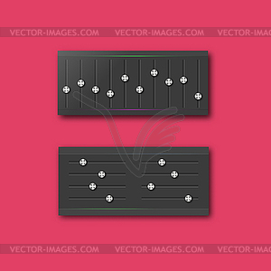 Graphic equalizer with set of sliders,  - vector image