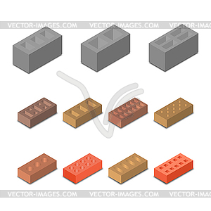 Set isometric icon construction materials,  - vector clipart / vector image