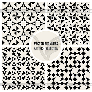 Seamless Geometric Pattern Set - vector clipart