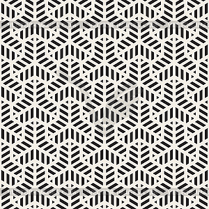 Seamless Black And White Geometric Grid Pattern - vector clipart