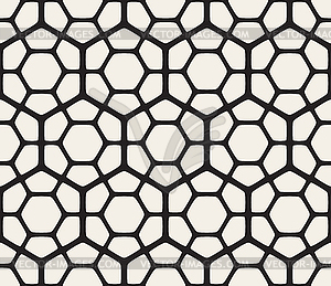 Seamless Black And White Geometric Hexagon Rounded - vector image
