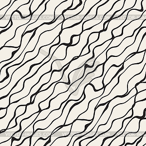 Seamless Black and White Diagonal Wavy Lines Pattern - royalty-free vector image