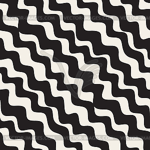 Seamless Black and White Diagonal Zigzag Lines - vector clip art