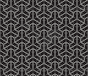 Seamless Black and White Dotted Lines Grid Pattern - vector clipart