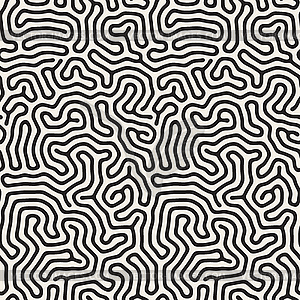 Seamless Black and White Organic Lines Pattern - vector EPS clipart