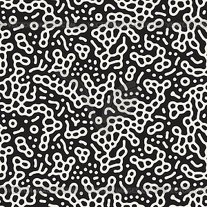 Seamless Black and White Organic Lines Pattern - vector clip art