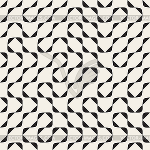 Seamless Black and White Irregular Arcs Pattern - vector clipart