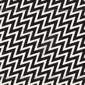 Seamless Black and White ZigZag Diagonal Lines - vector clip art