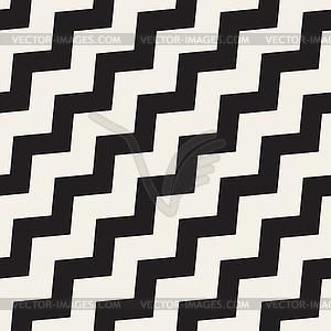 Бесшовные черный и белый зигзагообразных линий Геометрическая - векторное изображение EPS