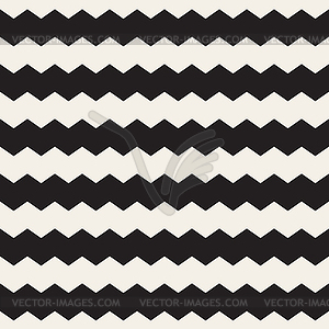 Seamless Black and White ZigZag Horizontal Lines - vector image