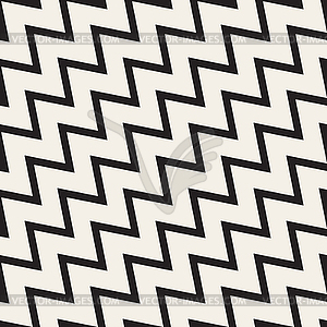 Seamless Black and White ZigZag Diagonal Lines - vector clipart