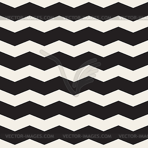 Seamless Black and White Horizontal ZigZag Lines - vector clipart