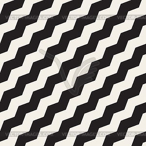 Seamless Black and White ZigZag Diagonal Lines - vector clip art
