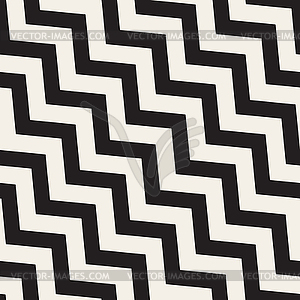 Бесшовные черный и белый ZigZag диагональные линии - векторное изображение клипарта