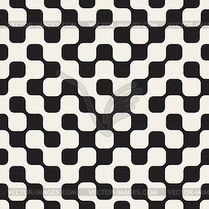 Seamless Black and White Irregular Checker Grid - vector image