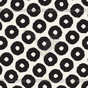 Seamless Black and White Concentric Circles Pattern - vector image