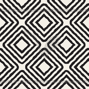 Seamless Black and White Rhombus Lines Pattern - vector clip art