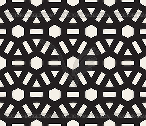 Seamless Black and White Lines Grid Pattern - vector image