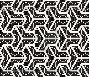 Seamless Black And White Geometric Grid Pattern - vector clip art