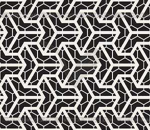 Seamless Black And White Geometric Grid Pattern - vector clip art