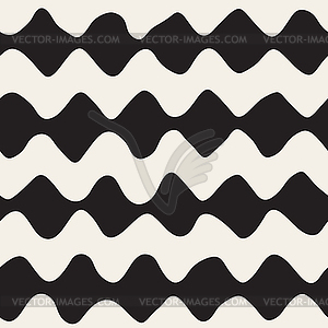 Seamless Black and White ZigZag Lines Pattern - vector image