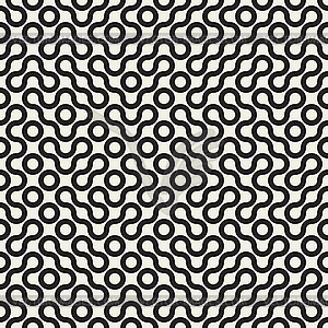 Бесшовные черный и белый Округлые линии Геометрическая Маз - векторизованное изображение клипарта