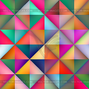 Seamless Multicolor Gradient Triangle Square Tiles - vector image