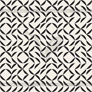 Seamless Black and White Irregular Arc Grid - vector image