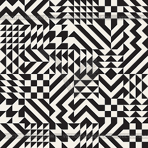 Seamless Black and White Irregular Geometric - vector EPS clipart