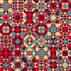 Seamless Geometric Blocks Quilt Pattern - vector clipart
