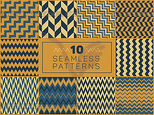 Seamless ZigZag Patterns - vector clipart