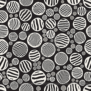 Seamless Stripes Circles Jumble Hand Painted - vector clipart