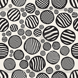 Seamless Stripes Circles Jumble Hand Painted Pattern - vector image