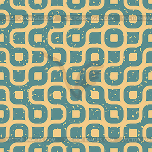 Seamless Wavy Lines Irregular Retro Grungy Blue - vector clipart