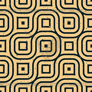 Seamless Wavy Lines Irregular Retro Grungy Pattern - vector clipart