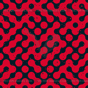 Бесшовные Волнистые Truchet Нерегулярное ретро Grungy красный - клипарт в формате EPS