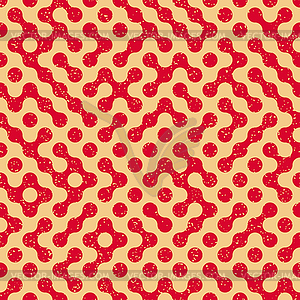 Seamless Wavy Truchet Irregular Retro Grungy Red Ta - royalty-free vector image