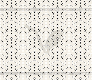 Seamless Black and White Dotted Lines Grid Pattern - royalty-free vector image