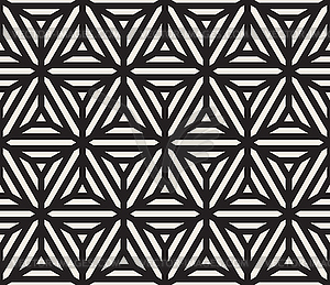 Seamless Black and White Lines Grid Pattern - vector clipart