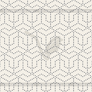 Seamless Black and White Dotted Lines Grid Pattern - vector image