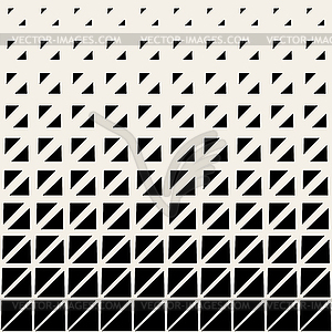Seamless Black And White Triangle Grid Halftone - vector image
