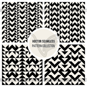 Seamless Black & White Triangle Ethnic Pattern - vector image