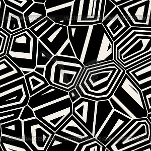 Seamless Black White Abstract Mosaic Distorted - vector clipart