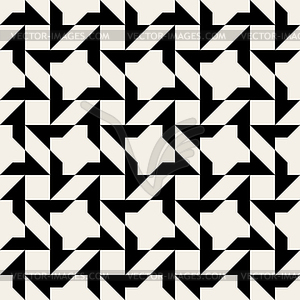 Seamless Black White Geometric Square Tiling Pattern - vector image